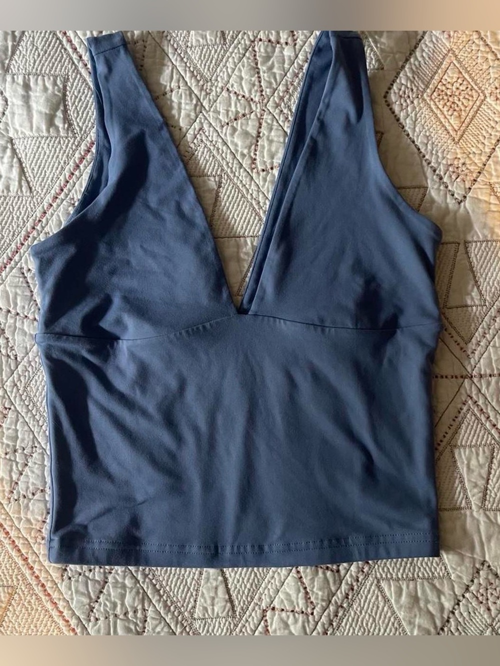 Blue flattering v neck tank